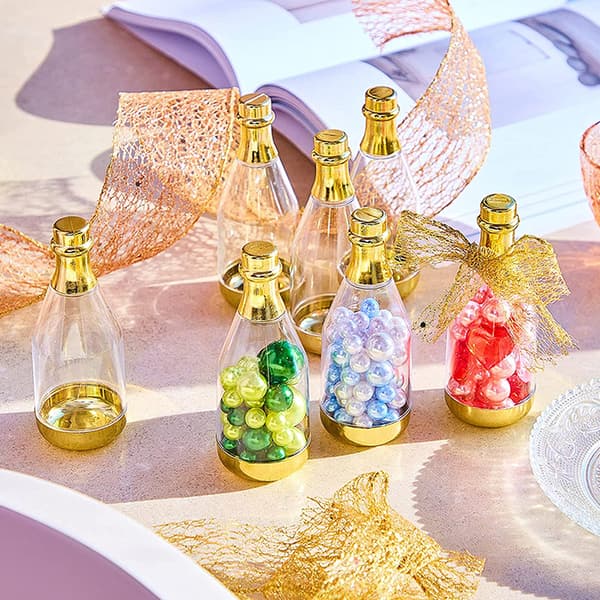 Chocolate Candy Plastic Box DIY Champagne Flaske Bursdag Weddi Gold