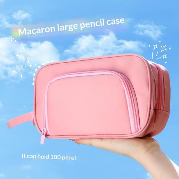 Kawaii stor kapacitet flerskikts pennfodral student brevpapper M A4