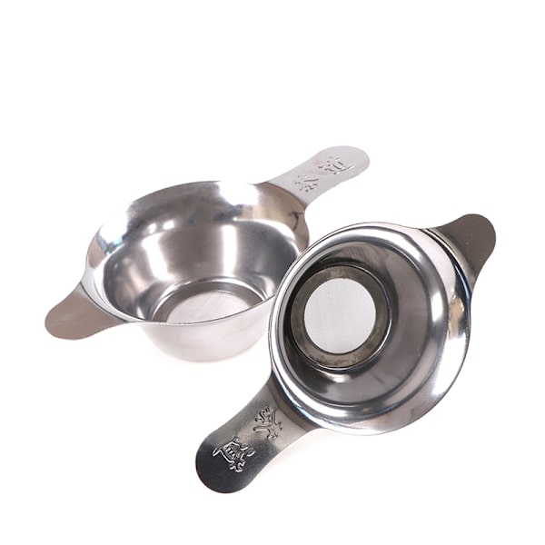 Rustfritt stål tefilter Finmasket tebladtrakt testamme 6.4cm
