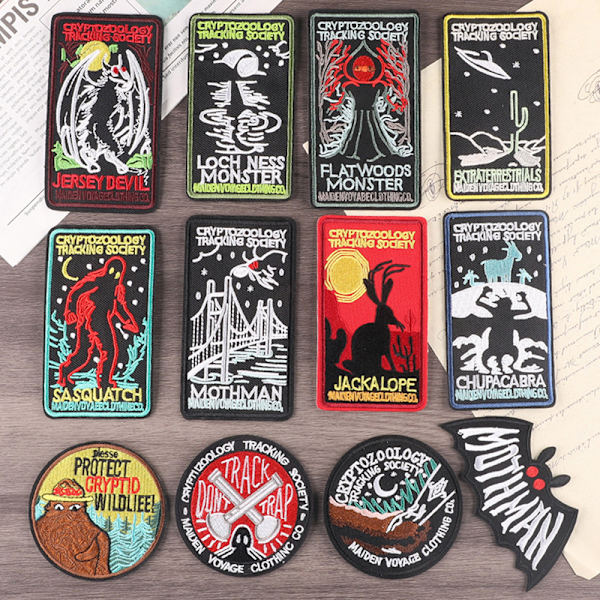Kirjonta rautamerkit Monster Cloth Appliques Badge Extraterr 01