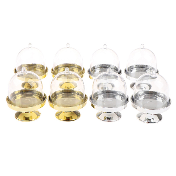 4 stk gjennomsiktig godteri dessert holder cupcake display stativ brett bryllup Gold