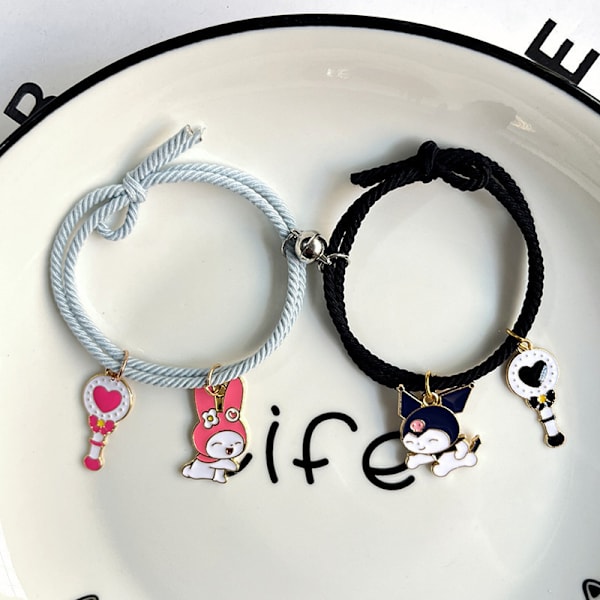 1 pari Sanrio Asusteet Rannekoru Kuromi Melody Magnetic Rubbe A8