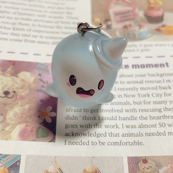 Halloween Jelly Ghost Nøkkelring 3D Tegneserie Glow-in-the-dark Elf A3