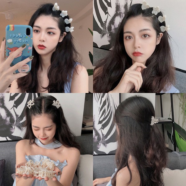 Mini Imitation Pearl Hair Claw For Damer Piger Elegant Sweet Ha A13