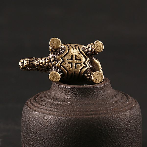3D Messing Dragon Turtle Casting Statue Mini Animal Metal Figurin