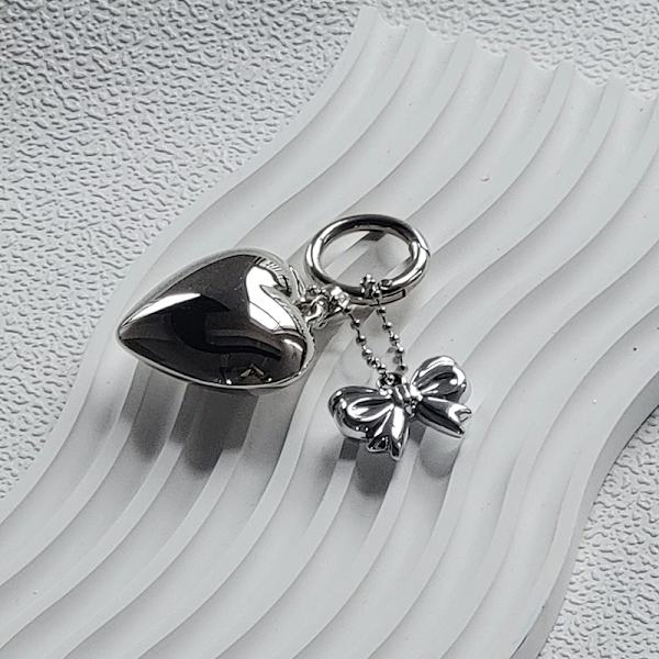 n Bowknot Heart Avaimenperä Y2K Metallinen Avaimenperä Reppu Riipus Joulukuu