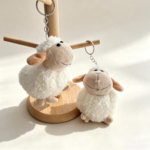 Sød Anime Mini Får Nøglering Fyldt Blød Fluffy Lam Vedhæng Ba A1