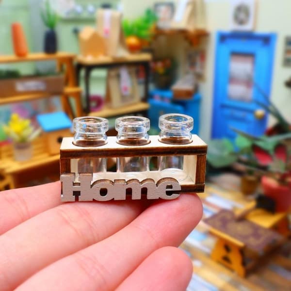 1 st 1:12 Dockhus Miniatyr Hydroponisk Trä Blomsterarrangemang A1