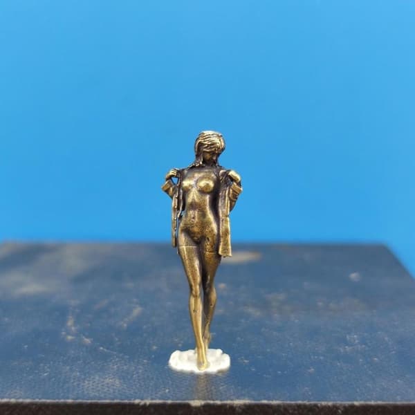 Retro Messing Skønhed Kvindelig Dukke Figur Model Skrivebordsornament 1Pcs