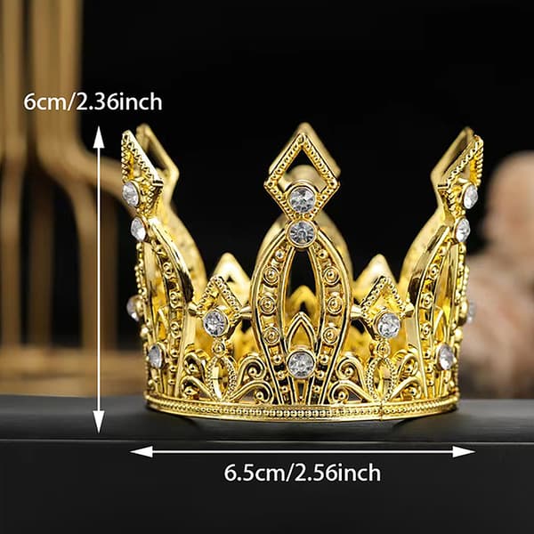 Brude bryllup tiaraer Crystal Little Crown Brithday Cake Baking Gold