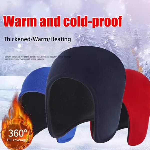 Vinter Dubbellager Fleece Mössa - Utomhus Cykling Varm Öronmuff Gray