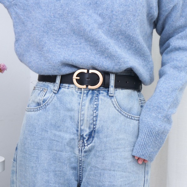 100 cm kvinnligt modebälte metall spänne bälte kostym jeanskläder Khaki