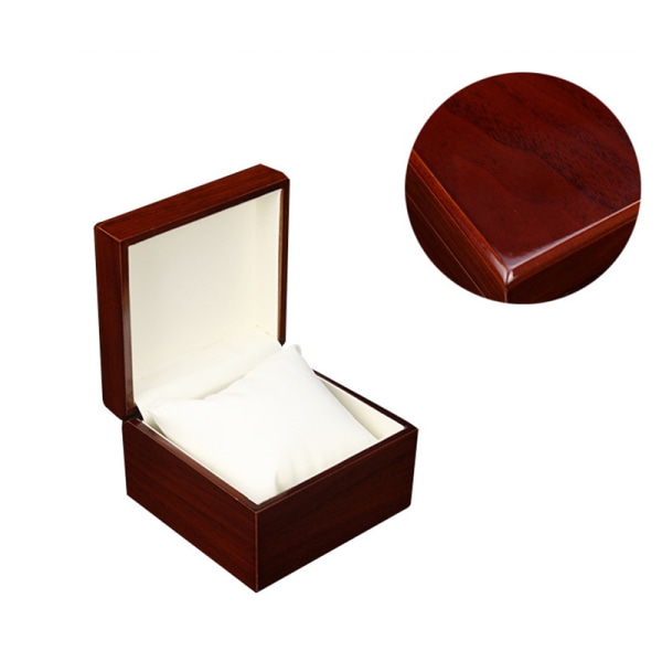 1 Stk Fashion Wooden Watch Box med Display Pudebetræk Holder Eller