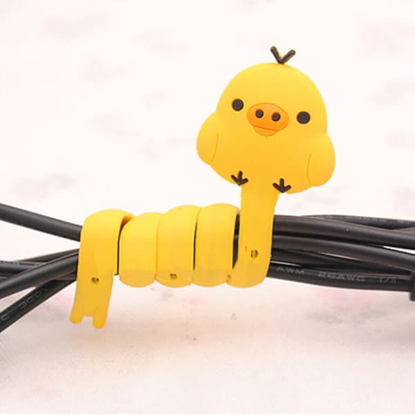 e Animal Earphone Hovedtelefon Wrap Cord Wire Kabelholder Winder Random