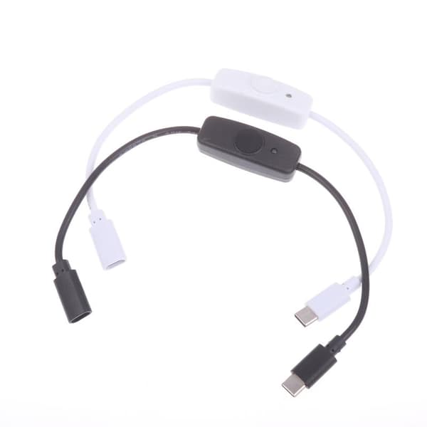 1/3 st USB C förlängningskabel med PÅ Av USB-C till Typ C ström Black elbow 1pcs