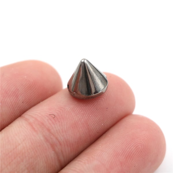 100 Stk 10 mm Stud Rund Spike Nitte Craft Bag Læder DIY Black