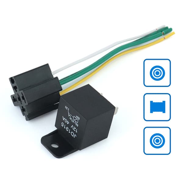 12V 12Volt 40A Auto Automotive Relay Socket 40 Relä & ledningar with Socket