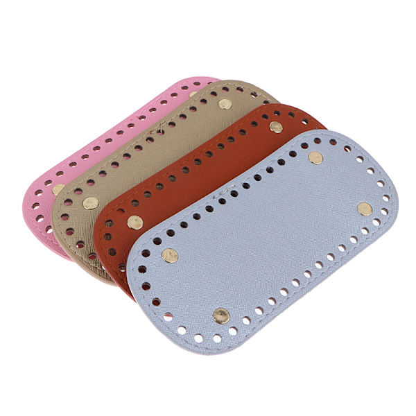 1Pc Oval Langbunn For Strikket Veske PU Skinnveske Håndlaget Bo Silver