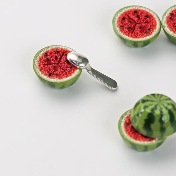 10 stk. mini kunstige vannmelonskiver realistisk design for D A1