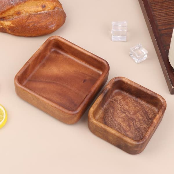 Trä salladsskål mellanmål serveringsfat skål för hem kök picknick S