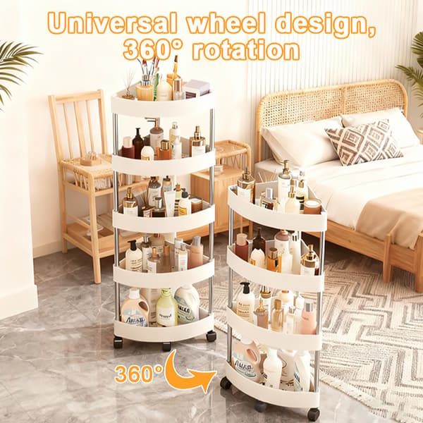 Rustfrit Stål 2/3/4/5 Lag Hjemme Organizer Reol Hjørnehylde White 4 layers