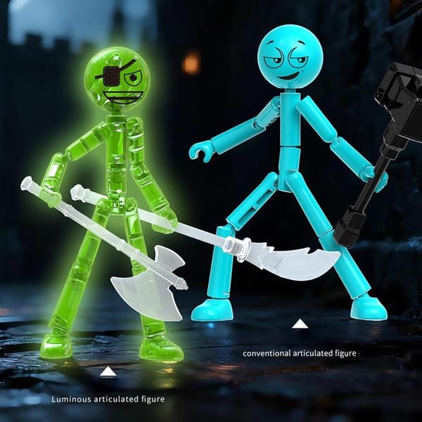 1 set människor rymmer stickman rörlig monteringsbyggsten A4