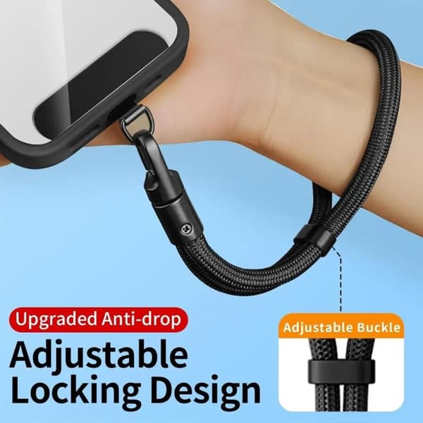 Polyester Telefon handledsrem Justerbart låsspänne Anti-fall A4