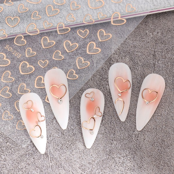 Minimalistisk Love Heart Nail Art Sticker til piger DIY Manicure D A1