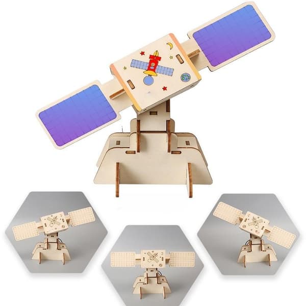 1 sett DIY solsatellitt kunstig montering barn student vitenskap A1