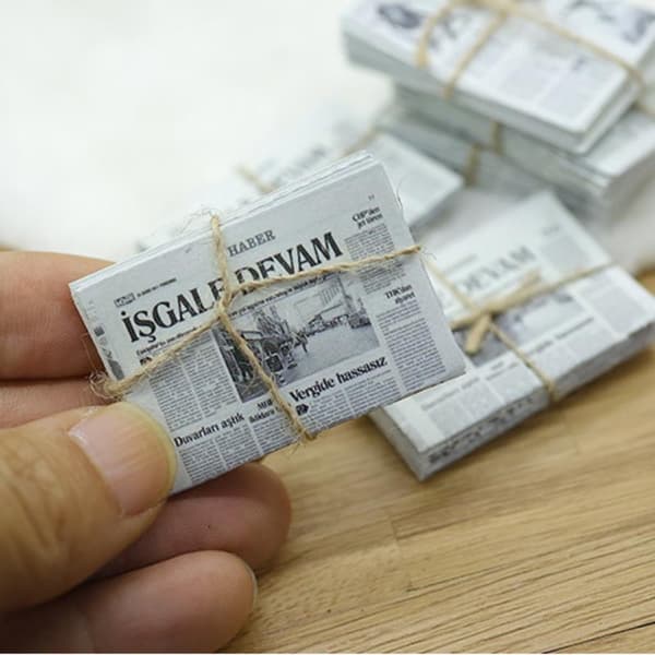 1/3 st 1/12 Dockhus Miniatyr Retro Engelsk Tidningsset Sim 1 piece