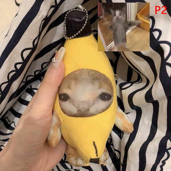 2023 Ny Banana Cat Plysj anheng og Crying Banana Cat Funny Key Bitter Banana Cat