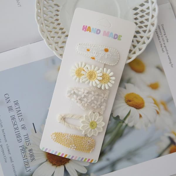 Hårnåle 5 stk. BB-clips sæt pastel blomsterhårspænder til piger StyleC