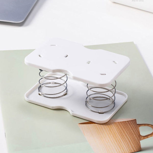 Spring Tissue Box presenterer Box Spring Tray Automatisk papirkledning White