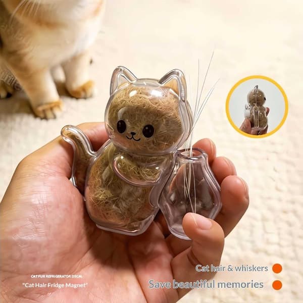 Transparent kattårförvaring kylskåpsmagnet DIY husdjurshår S