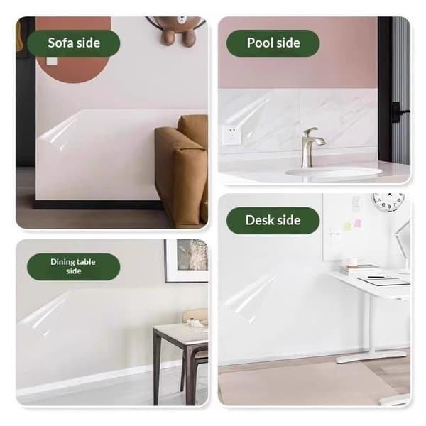 Statisk klamrande transparent väggskydd, limfritt, ingen vägg D 45cm×3m