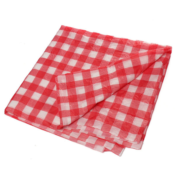 Röd Gingham Plast Engångsbruk Tork Kontroll Bordsduk Fest Utomhus