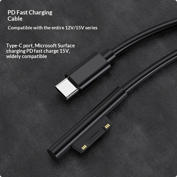 USB C Type C hurtigopladningsadapter Type C PD-strøm til Surface A7