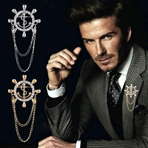 Dusk Ror Brosje Navy Corsage Boat Anchor Pin Suit Boutonni Silver