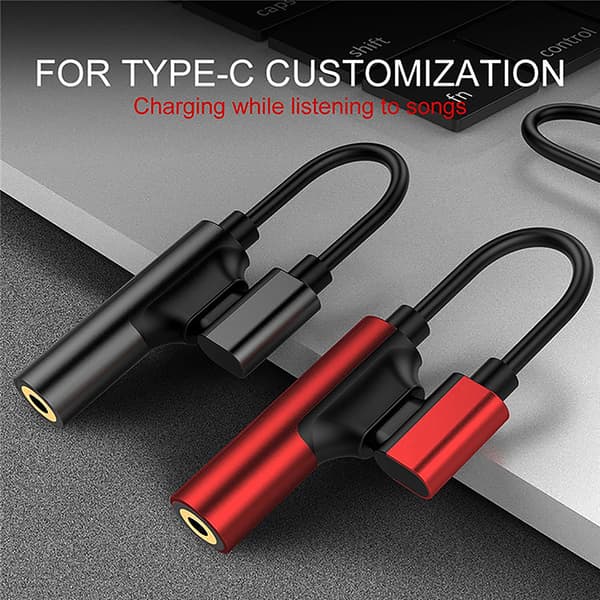 USB C DAC Adapter 2 i 1 Typ C till 3.5 hörlursadapter o Typ-c Silver
