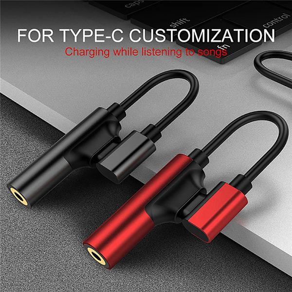 USB C DAC -sovitin 2 in 1 Type C - 3.5 kuulokesovitin o Type-c Silver