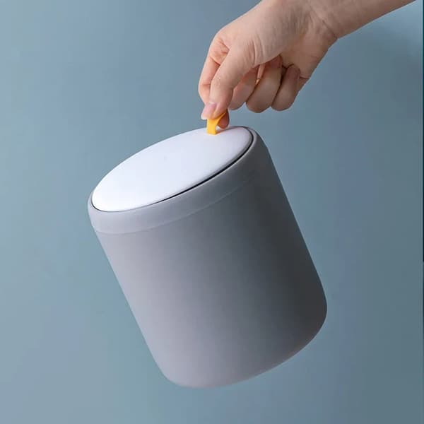 Mini CAN Desktop Office Wastebasket Plastic Organizer Sun Red