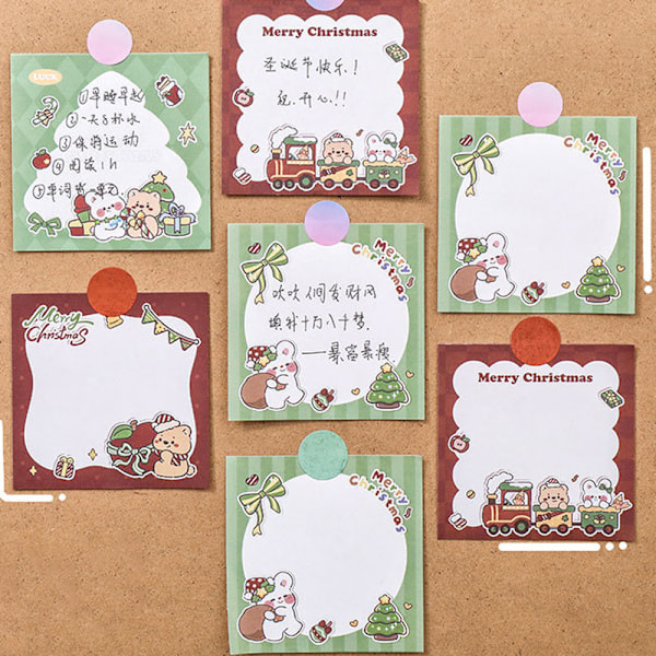 50 Ark Tegneserie Sticky Notes Kreativ Juleblokk Bærbar A4