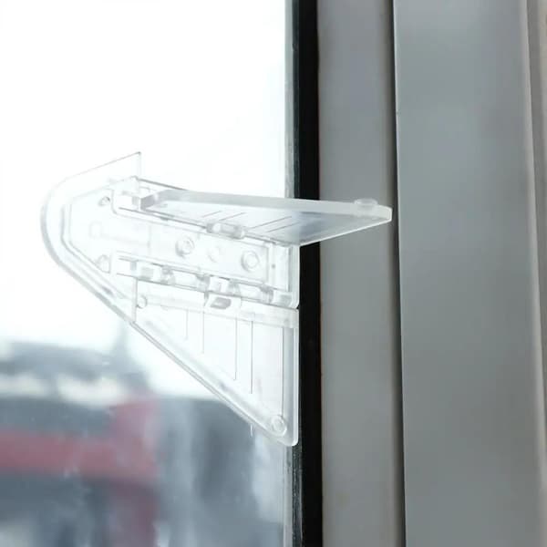 Skjutdörrsfönsterskydd Lås Barnlås Säkerhetsfjäril Transparent
