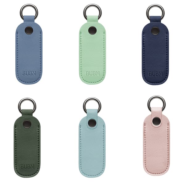 Læder U Disk Pouch Nøglering Holder Flash Drive Opbevaringstaske Me Dark blue