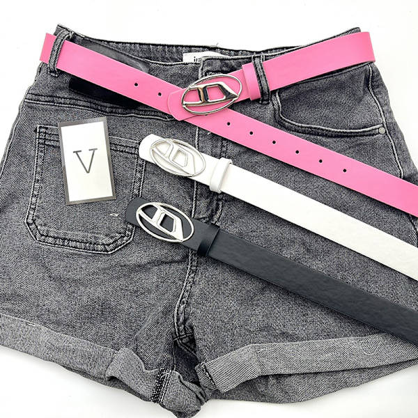 Kvinner Enkelt Vintage skinnbelte n metallspenne midjebelter Fo Black