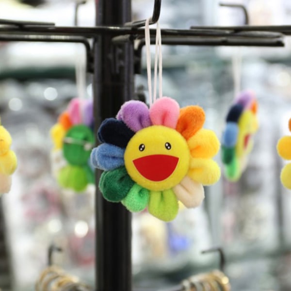 Kawaii Sunflower Keychain Toy e Backpack Pendant Shape Keyring E