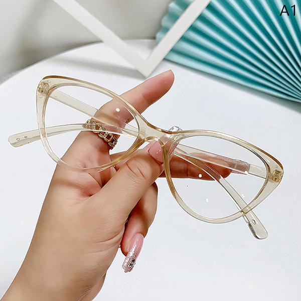 Trendiga Cat Eye Triangel Ram Solglasögon Dam Vintage Sun Glas A1
