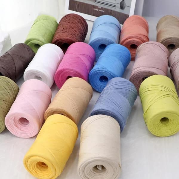 14 farger 150m raffia strågarn for håndhekling DIY strikking A10