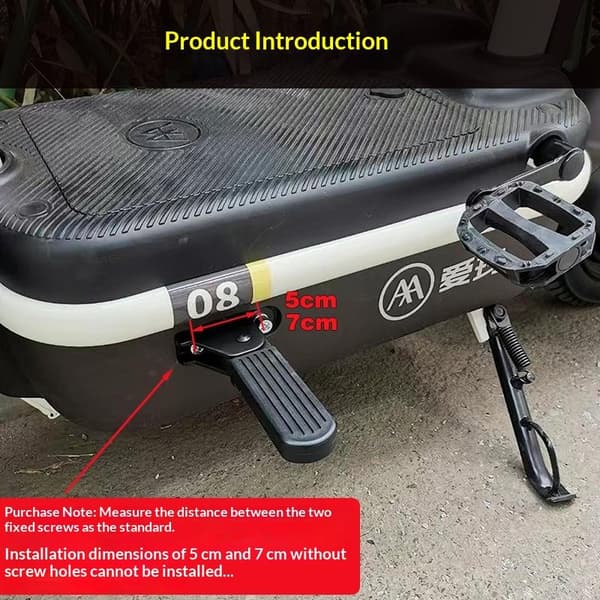 1 par sammenleggbare frontfotpedaler for Yadi Aima U1 E-sykkel tilbehør A2
