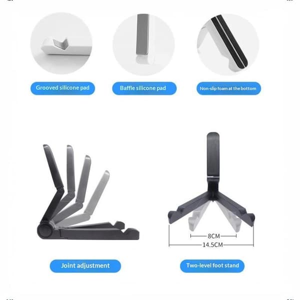 Universal foldbar tablet-holder til 4-10 tommer trekantbeslag A1